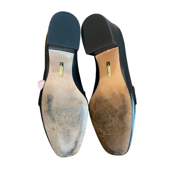 Anthropologie 7.5 Louise et Cie Lo-Larrin Slip On Black Leather Loafers Low Heel - Picture 7 of 7